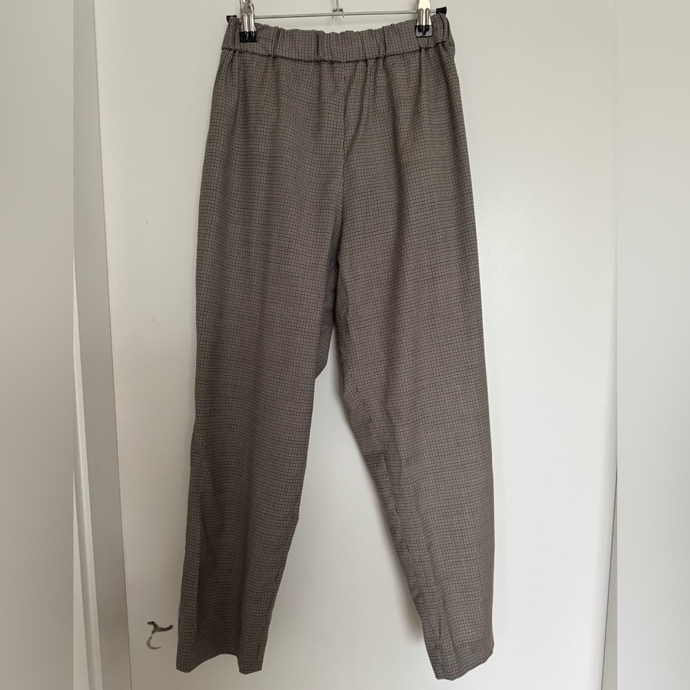 Babaton Wool Blend Check Trousers Size 2 | High Waisted Tailored Pant
